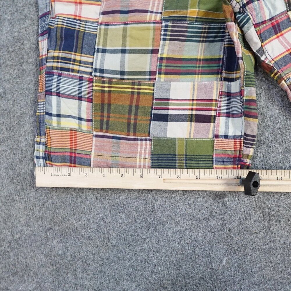 American Eagle Patchwork Shorts 32 Beige Plaid 10… - image 6